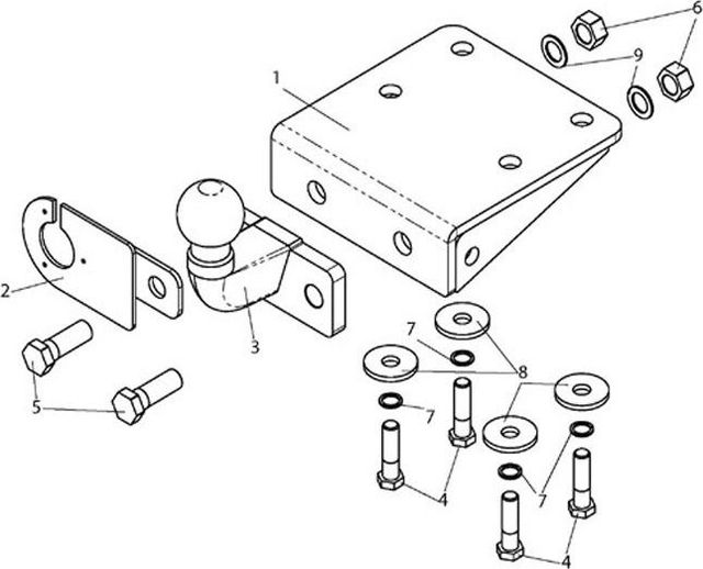Фаркоп Лидер-Плюс для Volkswagen Amarok 2010-2026. Фланцевое крепление. Артикул V120-FC