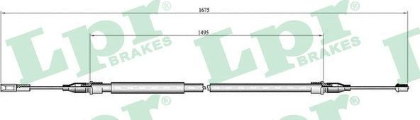 Трос ручника (тросик ручного тормоза) LPR задний левый для Audi A8 I (D2) 1994-2002. Артикул C0059B