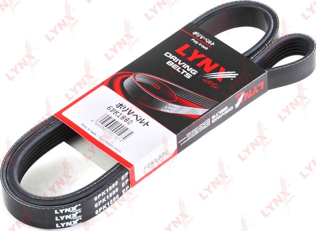 Приводной ремень поликлиновой LYNXauto для Toyota RAV4 II (XA20) 2002-2005. Артикул 6PK1880