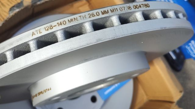 Тормозной диск ATE передний для Nissan Almera Tino I 2000-2005. Артикул 24.0128-0140.1