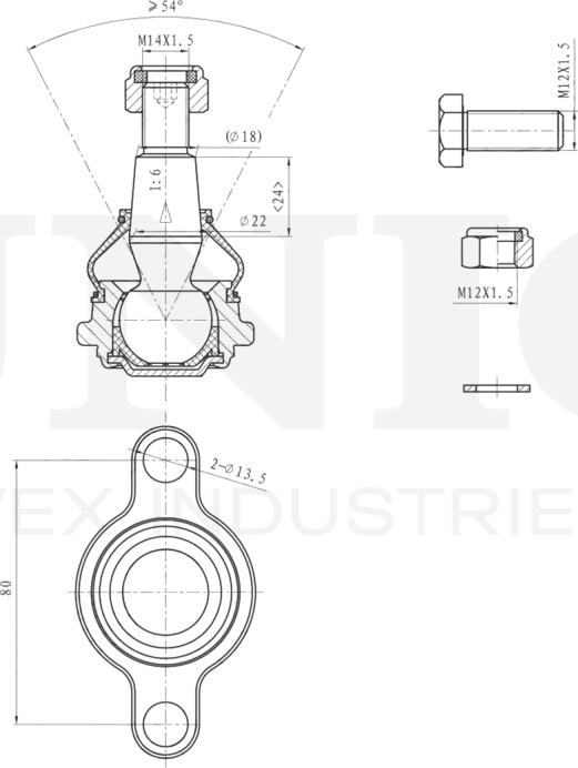 Опора шаровая (Unio). Артикул SSP-20055