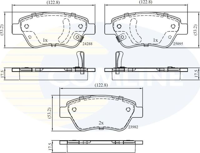 Тормозные колодки Comline Comline передние для Opel Adam I 2012-2019. Артикул CBP32376