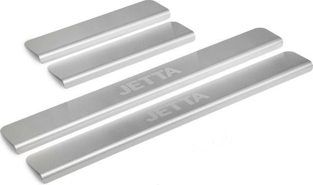 Накладки Rival на пороги (с надписью) для Volkswagen Jetta VI 2010-2019. Артикул NP.5805.3