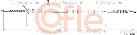 Трос ручника (тросик ручного тормоза) Cofle. Артикул 92.17.1484