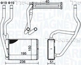 Радиатор отопителя (печки) Magneti Marelli для Ford Fusion I 2002-2012. Артикул 350218421000