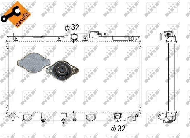 Радиатор охлаждения двигателя NRF (алюминий) для Honda Accord IV 1990-1993. Артикул 507728