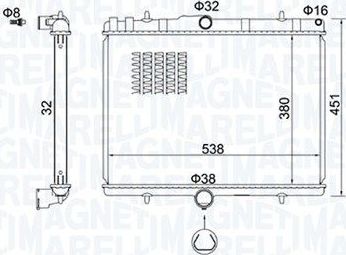 Радиатор охлаждения двигателя Magneti Marelli для Fiat Scudo II 2007-2016. Артикул 350213151800