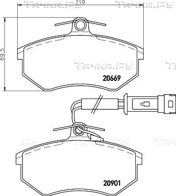 Тормозные колодки Mintex. Артикул MDB1293