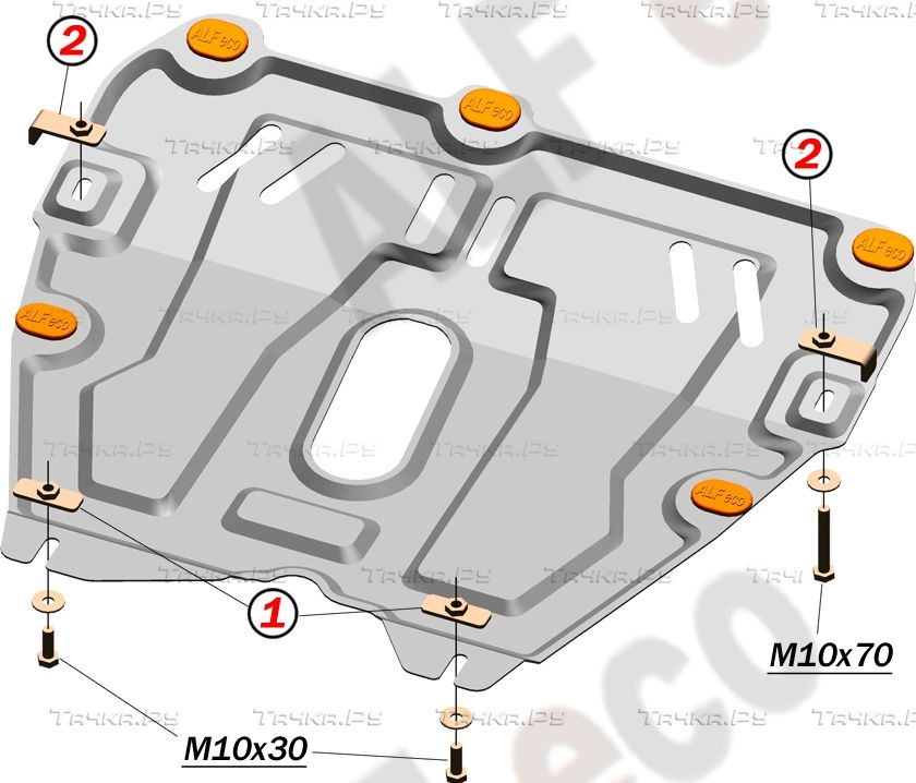 Защита алюминиевая Alfeco для картера и КПП Opel Astra H 2004-2010. Артикул ALF.16.02 AL4