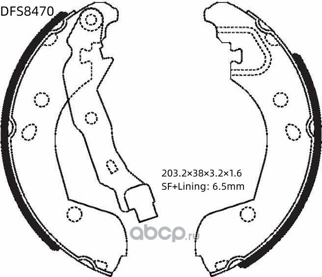 Колодки Барабанные Lada Vesta/ Renault Clio/Nissan Micra (Double Force). Артикул DFS8470