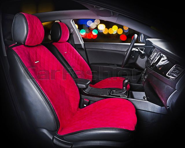 Накидки универсальные CarFashion California на передние сидения авто, цвет Красный/Красный/Черный. Артикул 21926