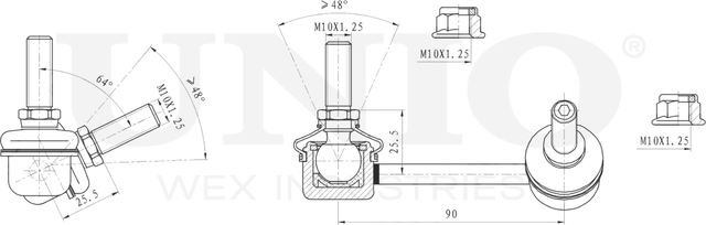 Тяга/стойка стабилизатора (Unio). Артикул SSP-50072
