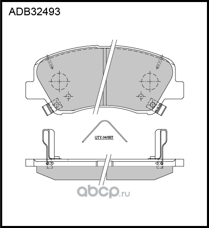 ADB 32493_колодки тормозные дисковые!/ KIA Rio 17 (Allied Nippon). Артикул ADB32493