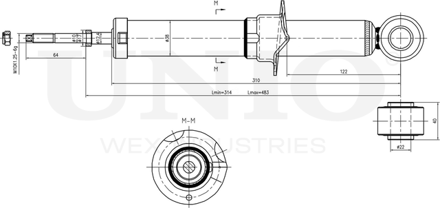 Амортизатор подвески (Unio). Артикул SAB-10750
