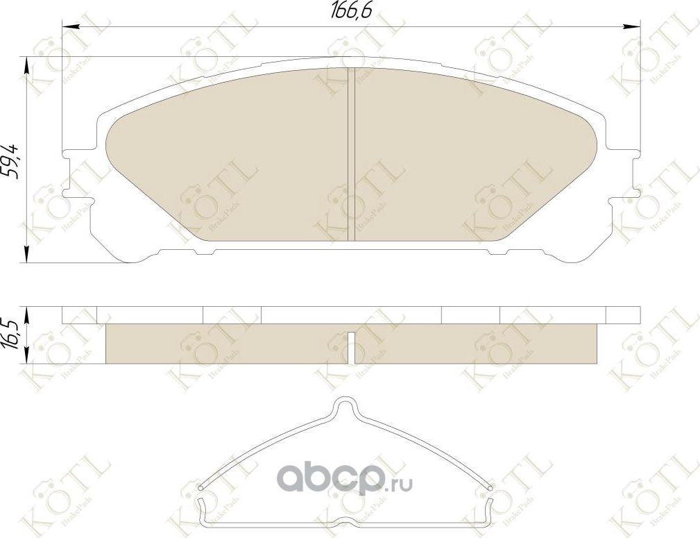 Колодки тормозные дисковые передние к-т LEXUS NX 14-  RX 09-  TOYOTA HIGHLANDER 07- (Kotl) Kotl. Артикул 3484kt