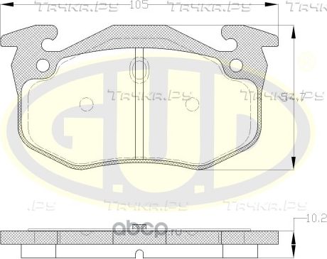 Тормозные колодки G.U.D. задние для Renault 9 1986-1989. Артикул GBP014450
