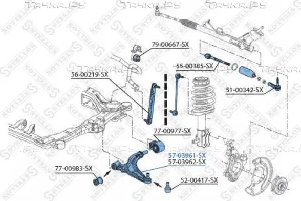 Поперечный рычаг передней подвески Stellox (алюминий). Артикул 57-03961-SX