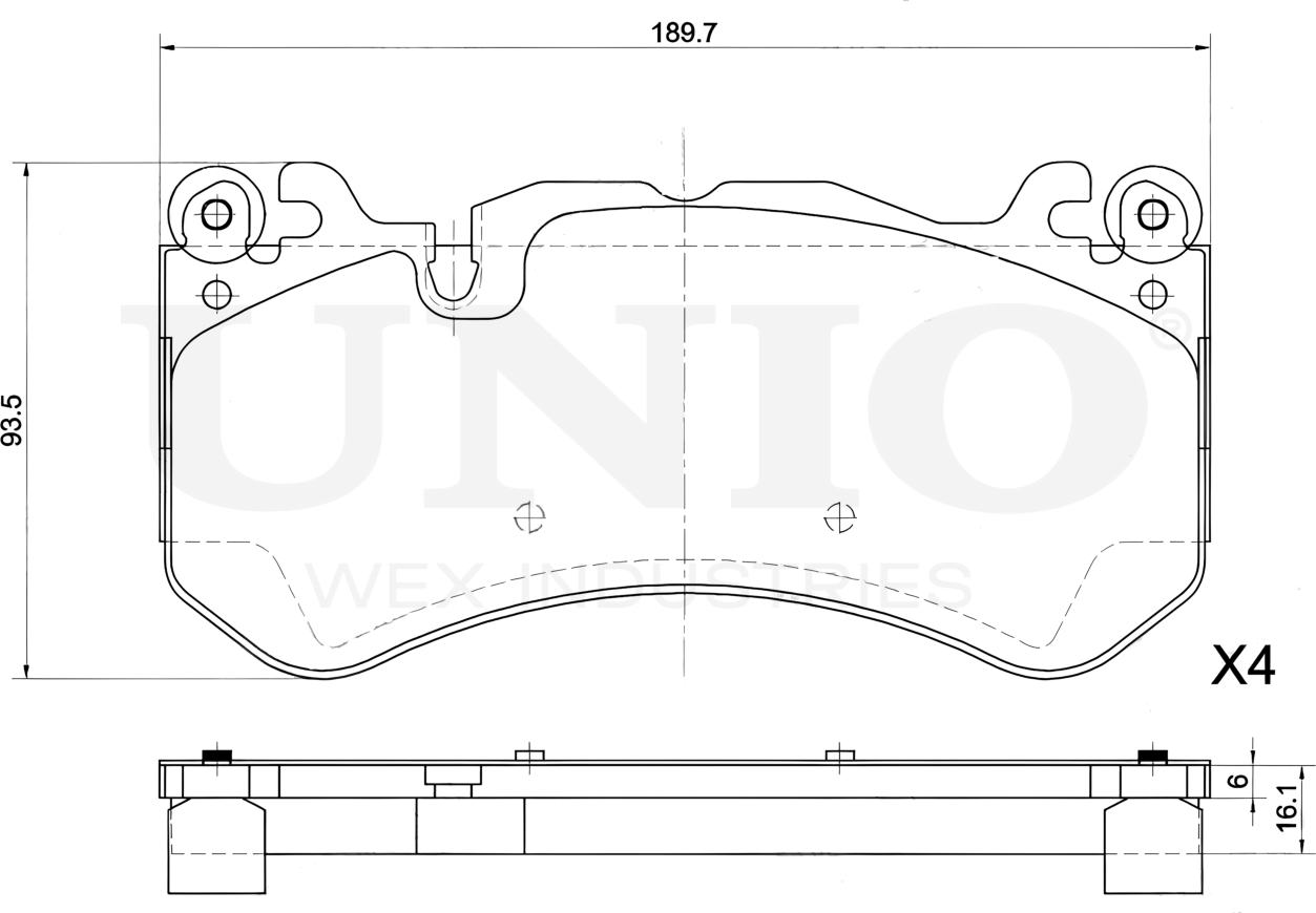 Колодки тормозные дисковые, комплект (Unio). Артикул BRP-20140