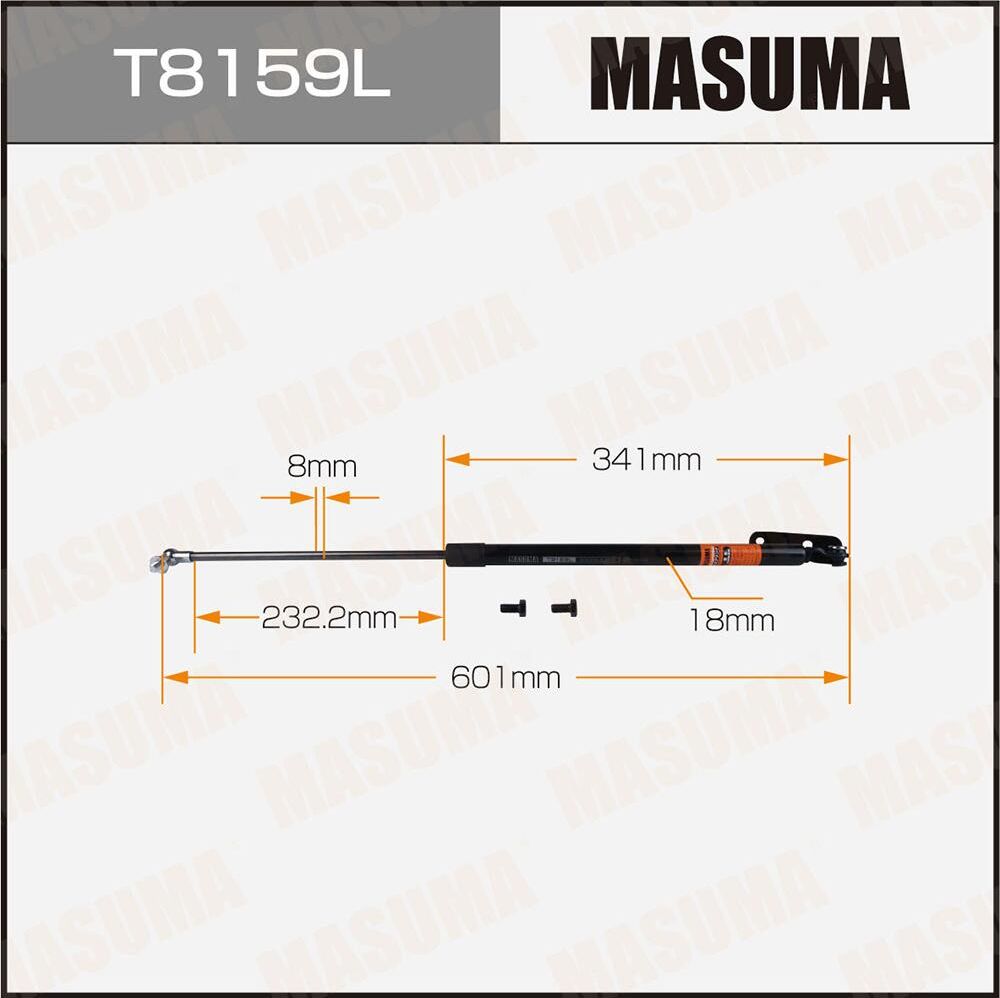 Упор газовый багажника MASUMA, L=601mm (1/40). Артикул T8159L