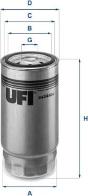 Топливный фильтр UFI. Артикул 24.344.00