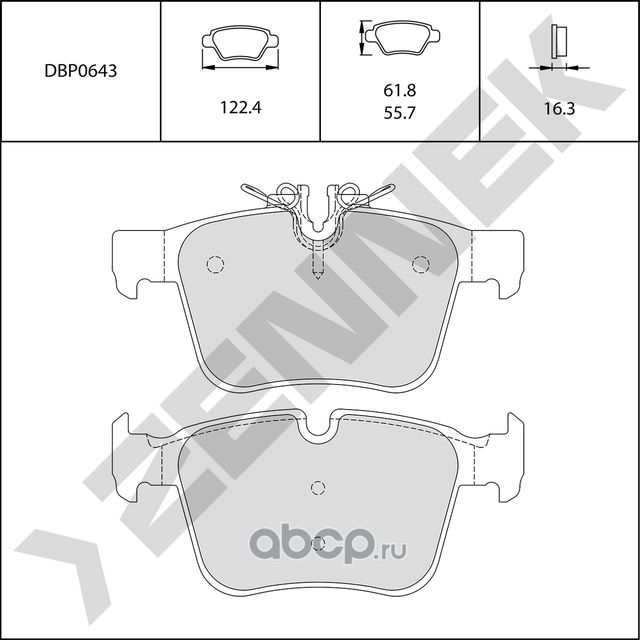 Колодки тормозные задние C-CLASS W205 13-21 (Zennek). Артикул DBP0643
