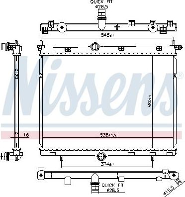 Радиатор охлаждения двигателя Nissens ** FIRST FIT **. Артикул 606859