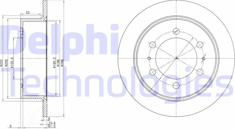 Тормозной диск Delphi. Артикул BG3522