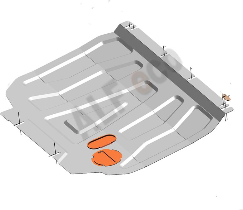 Защита алюминиевая Alfeco для картера и КПП Lexus UX 2018-2026. Артикул ALF.24.114al