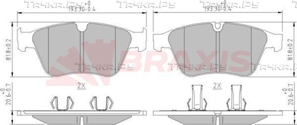 Тормозные колодки Braxis. Артикул AA0660