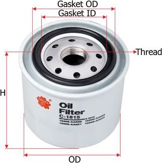 Масляный фильтр Sakura. Артикул C-1815