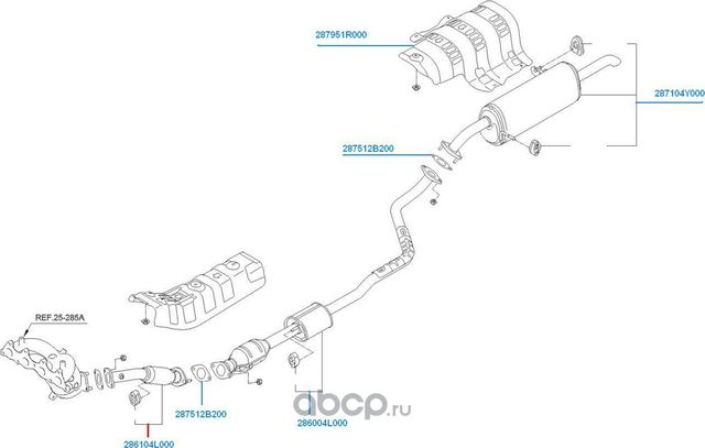 Глушитель Hyundai / KIA. Артикул 286104L000