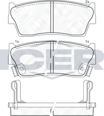 Тормозные колодки Icer передние для Geo Tracker 1988-1998. Артикул 141002