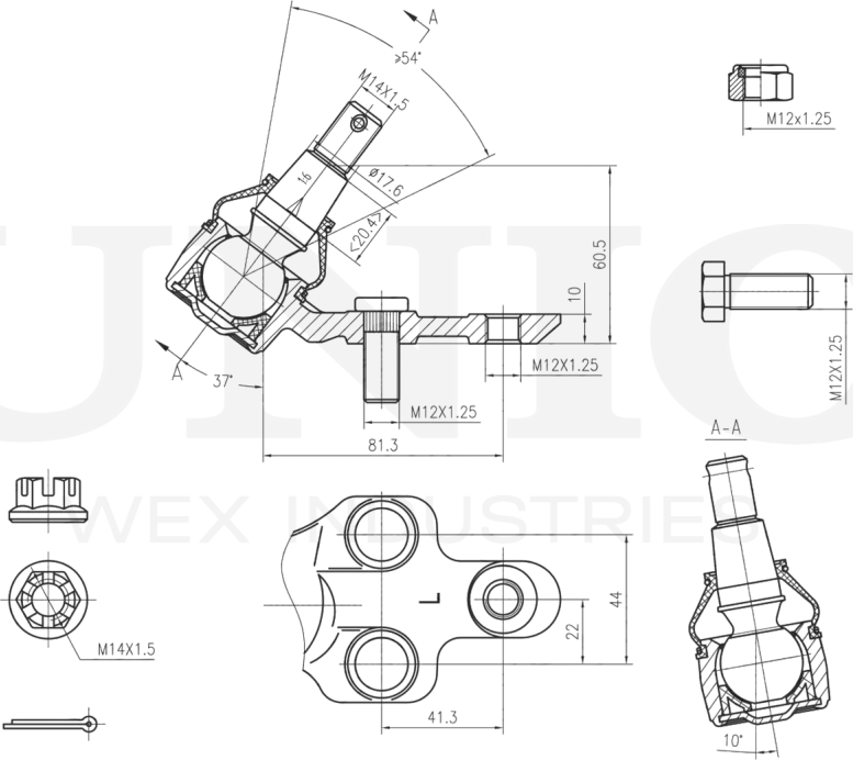 Опора шаровая (Unio). Артикул SSP-20103