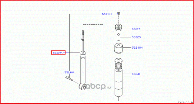 Амортизатор Nissan. Артикул E62109U00D