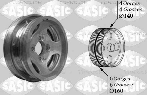 Шкив коленвала Sasic для Fiat Fiorino III 2007-2026. Артикул 2156037