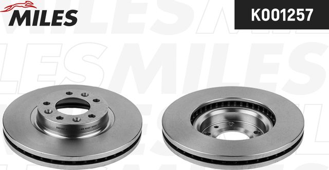 Тормозной диск Miles передний для Peugeot 607 I 2000-2006. Артикул K001257
