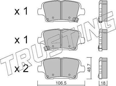 Тормозные колодки Trusting. Артикул 1181.0