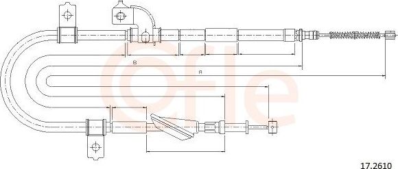 Трос ручника (тросик ручного тормоза) Cofle задний левый для Subaru Legacy II 1994-1998. Артикул 92.17.2610