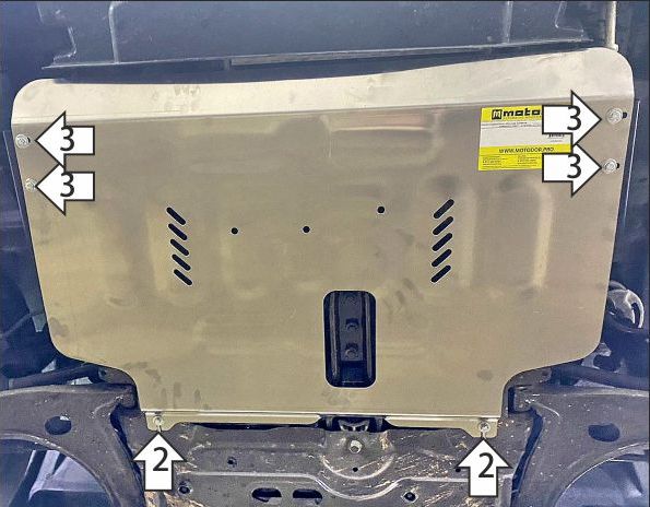 Защита Мотодор для картера и КПП Ford Tourneo Custom (China) 2023-2026. Артикул 70705