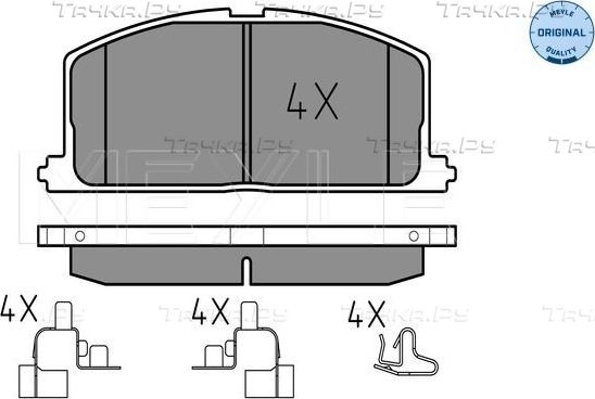 Тормозные колодки Meyle Original передние для Toyota Corolla E100 1992-1997. Артикул 025 208 7015