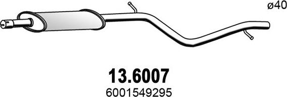 Глушитель (средняя часть) Asso. Артикул 13.6007