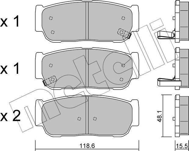 Тормозные колодки Metelli. Артикул 22-0727-0