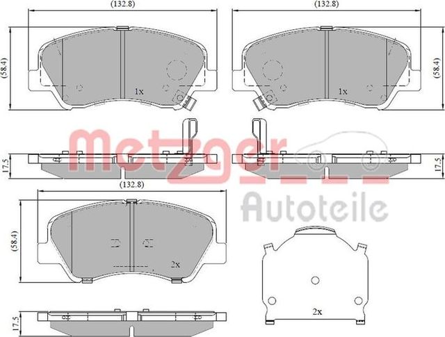 Тормозные колодки Metzger передние для Kia Stonic 2018-2026. Артикул 1170918