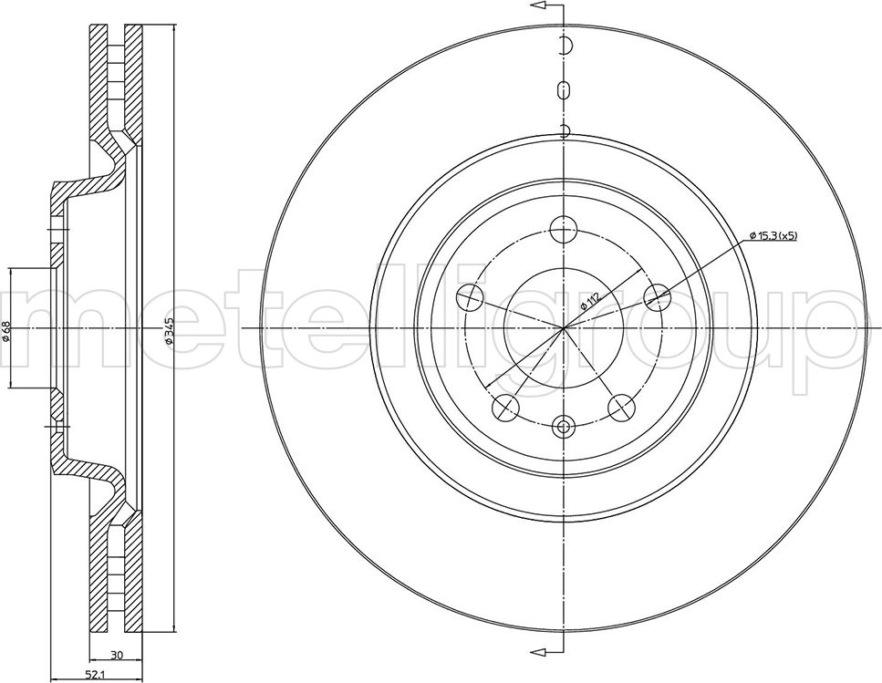 Тормозной диск Metelli. Артикул 23-1250C