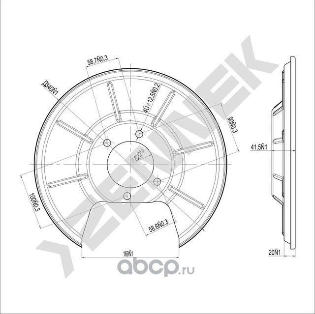 Защита тормозного диска задняя левая FORD MONDEO IV 07->, GALAXY 06 (Zennek). Артикул DCD0070