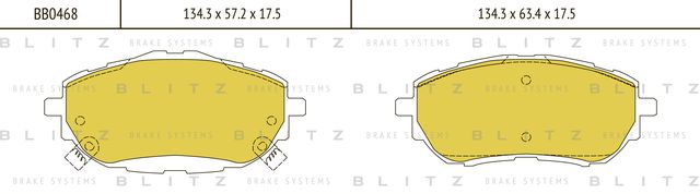 Колодки тормозные дисковые передние Toyota Auris/Corolla 2012 (Blitz). Артикул BB0468