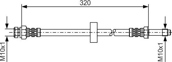 Тормозной шланг Bosch передний для Volkswagen Caddy II 1996-2000. Артикул 1 987 476 317