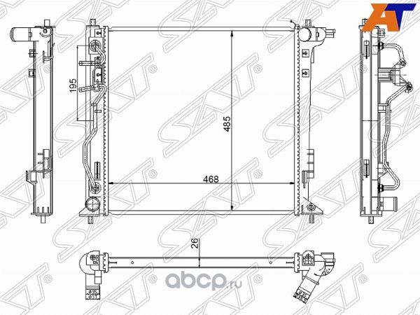 Радиатор HYUNDAI TUCSON 15-KIA SPORTAGE 15- (SAT). Артикул HY00181