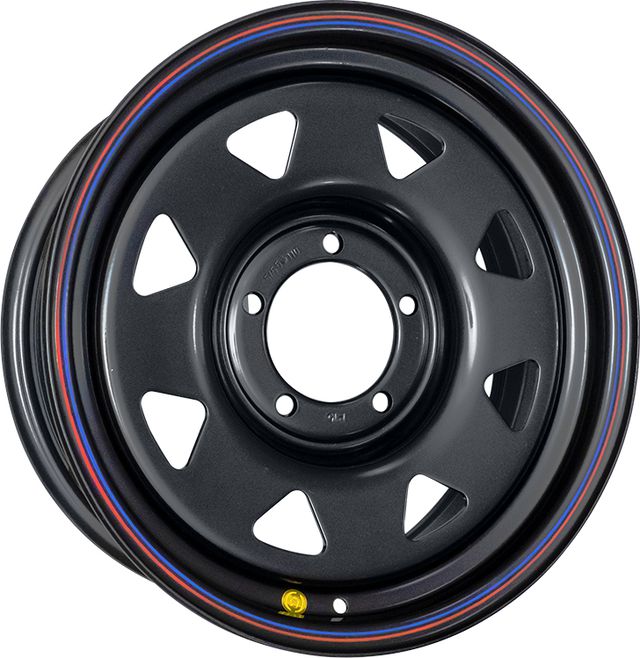Колёсный диск OFF-ROAD Wheels усиленный стальной черный 5x139,7 7xR17 d110 ET+15 (треуг. мелкий) для ГАЗ Соболь 1998-2024. Артикул 1770-53910BL+15A17