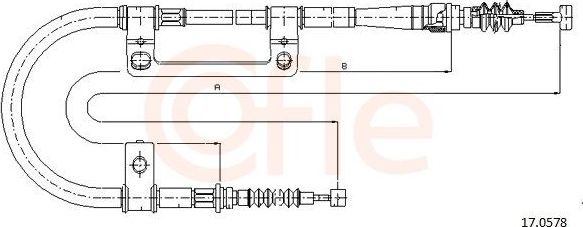 Трос ручника (тросик ручного тормоза) Cofle задний правый для Mazda MX-6 1992-1997. Артикул 17.0578